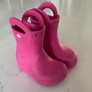 Pink Crocs Rain Boots